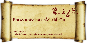 Maszarovics Ádám névjegykártya