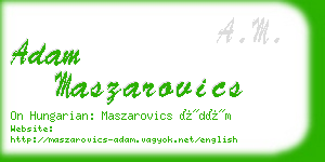 adam maszarovics business card